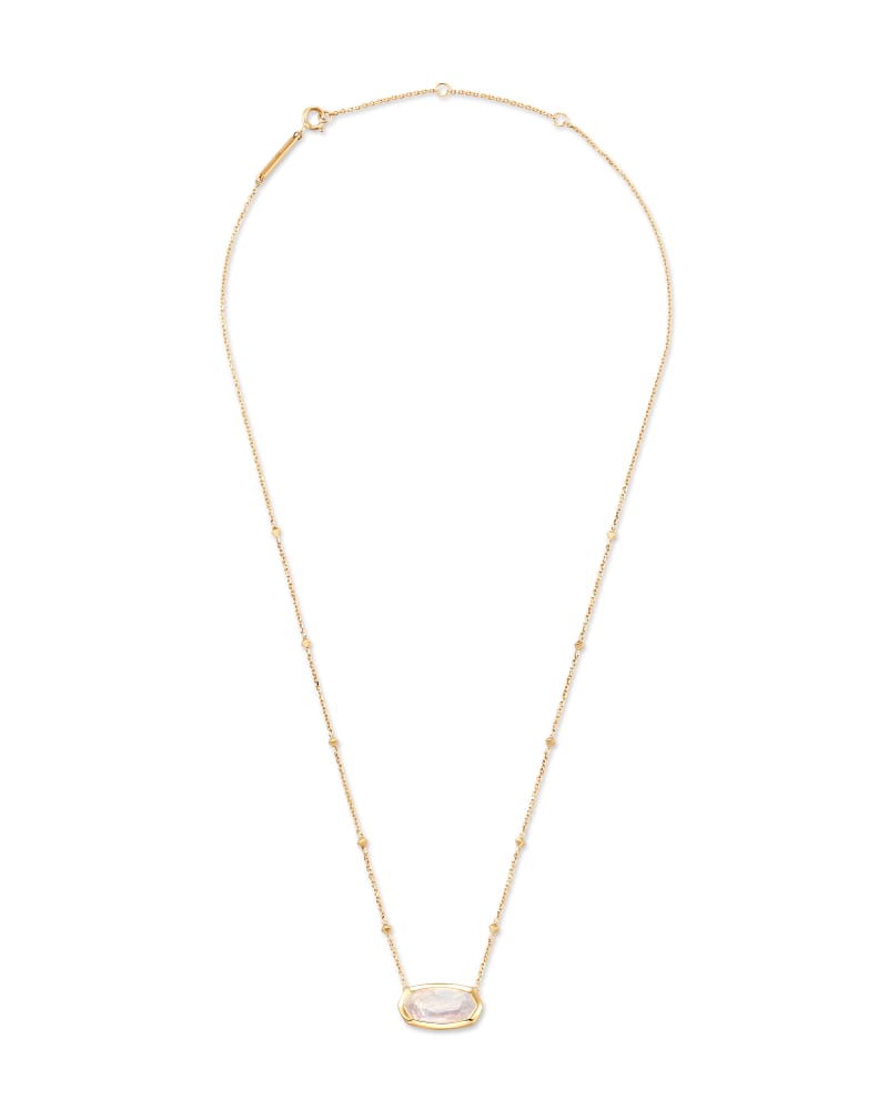 Elisa 14k Yellow Gold Satellite Pendant Necklace in Rainbow Moonstone image number 2